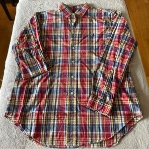 Ralph Lauren multicolored plaid button down, classic fit, size large